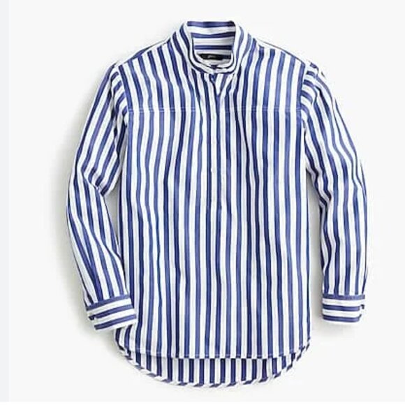 J. Crew Band-collar Popover Tunic in Bold Stripe - Picture 1 of 6